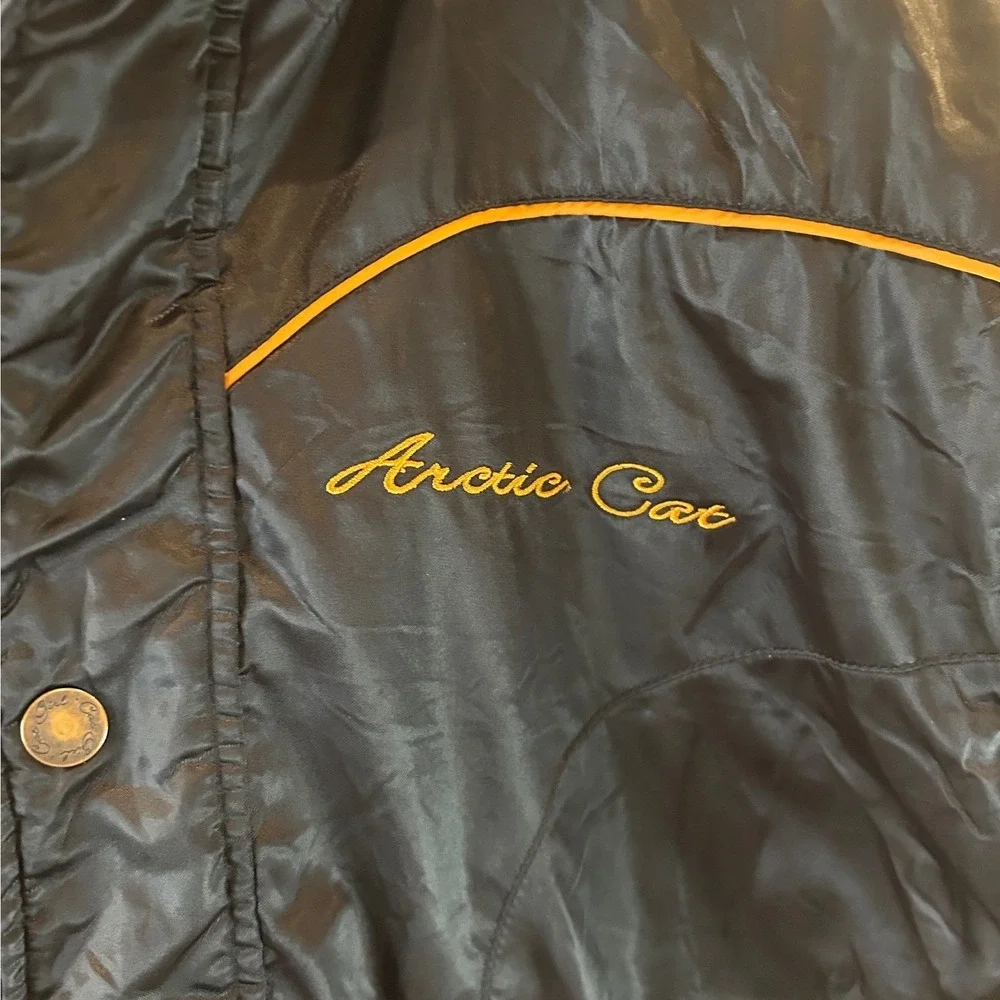 Kids Arctic Cat Black Orange Snowmobile Ski Jacket‎ Size M
